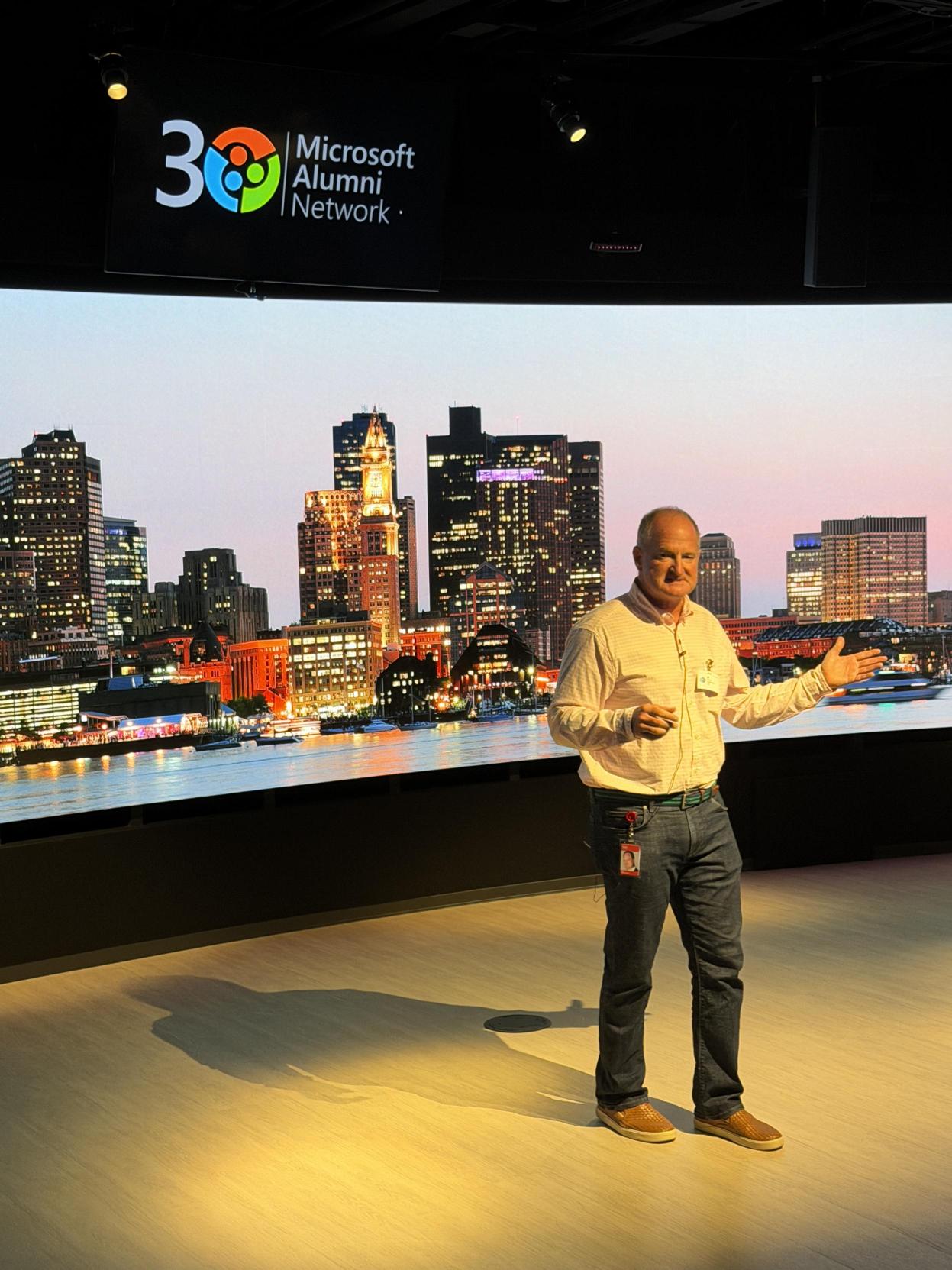 David M. Pearlman speaking at Microsoft Alumni Network 30th Anniversary event